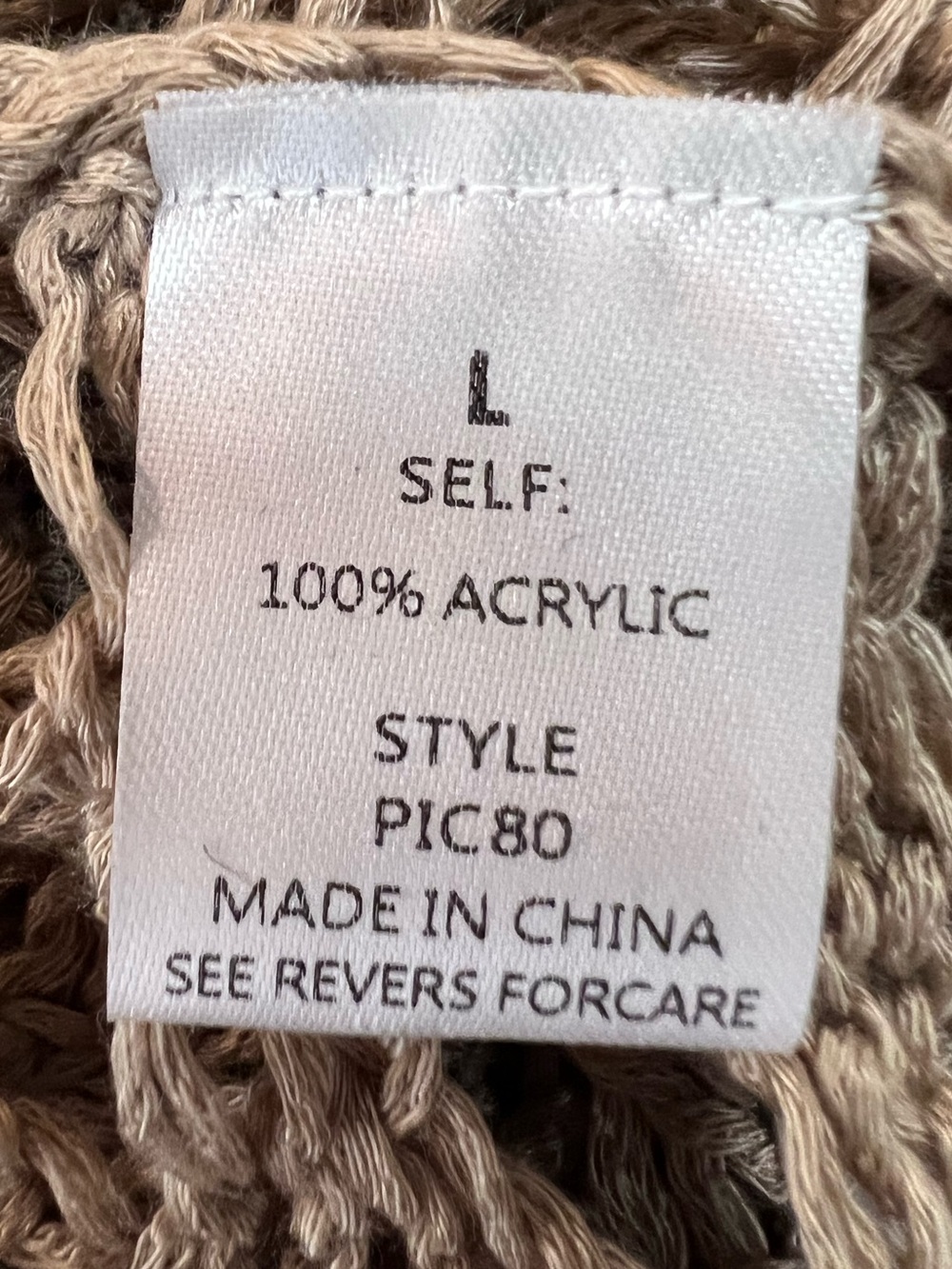 Primi Extra Long Taupe Open-Knit Crochet Duster Cardigan. Size Large. - Picture 11 of 12